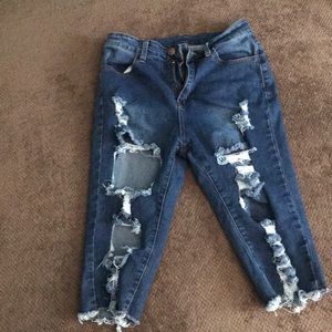 Fitted biker jeans
